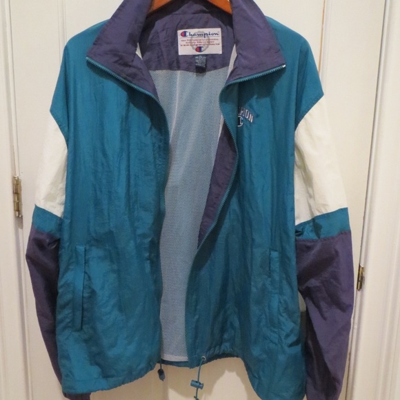 VINTAGE 90s CHAMPION LOGO HIP HOP HOODIE JACKET - Picture 7 of 8